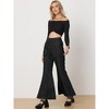 Allegra K Women's Cargo Baggy High Waisted Wide Leg Casual Pants - 4 of 4