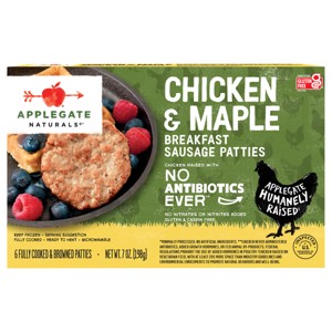 Applegate Naturals Chicken & Maple Frozen Sausage Patties - 6ct/7oz - 1 of 4