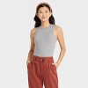 Women's Slim Fit Ribbed 3pk Bundle Tank Top - A New Day™ Black/White/Gray XXL: Cotton Modal Spandex Blend - 2 of 3