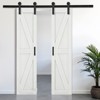 Karl Home 36 in. x 84 in. 2-Panel White Primed K-Shape MDF Interior Sliding Barn Door with Hardware Kit - 2 of 4