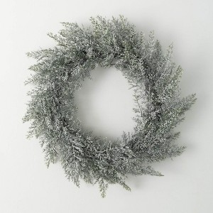 Sullivans Artificial Christmas White Bubble Cedar Accent Ring  Green  Indoor Christmas DÃƒÂ©cor - 1 of 3