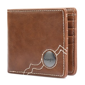 Wrangler Men's Leather Bifold Wallet - Slim & Minimalist Thin Wallet for Men with Card Holder, Money Clip - Western & Travel Wallets, Gifts for Men - 1 of 4