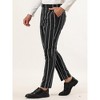 Lars Amadeus Men's Stripe Slim Fit Flat Front Business Suit Pencil Pants - image 2 of 4