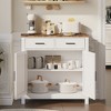 RISOKEYS Modern Farmhouse Kitchen Storage Cabinet,Floor Sideboard Buffet Storage, with 2 Drawers and 2 Doors,for Living Room, Dining Room - 2 of 4
