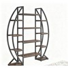 Gulches Industrial Bookshelf, Oval Triple Wide Etagere Bookcase Display Shelves for Living Room - 2 of 4