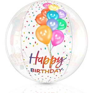 Jasonwell Extra Large Clear Beach Ball for Pool Birthday Party, Inflatable Fun for Kids & Adults, Outdoor Games & Decorations, Transparent - 1 of 4