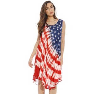 Riviera Sun American Flag Women's Summer Dress – Patriotic Swimsuit Cover-Up & Beach Vacation Outfit - 1 of 2