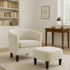 SEVOBAL Accent Chairs Chenille Barrel Armchair Modern Side Chair Swivel Accent Chair with Ottoman Set for Room, White, 26.8"*24.4"*26.6" - 3 of 4