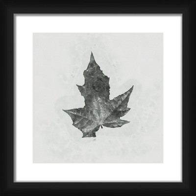 16" x 16" Matted to 2" Stone Leaf Picture Frame Black - PTM Images