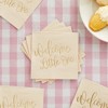 Blue Panda 50 Pack Pink Baby Shower Napkins – “Welcome Little One” Baby Shower Decorations (5x5 In) - 2 of 4