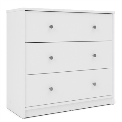 White Horizontal 3-Drawer Chest in Sustainable Engineered Wood