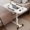 Overbed Bedside Table with Wheels, Mobile Hospital Bedside Table with Tilting Desktop, Adjustable Height Over The Bed Table - 3 of 4