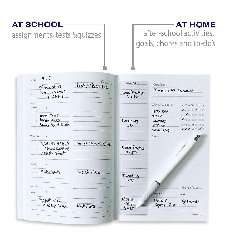 Kahootie Co. It's That Kinda Day School & After School 9" x 6" Monthly & Weekly Planner Teal Stripe, 2 of 8