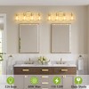 POWLIG 30-in 4-Light Gold Modern Dimmable Vanity Light with Cone Clear Glass Shade Suitable for Bathroom Living Room - 3 of 4