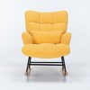 Alilang 24.80inches Plush Tufted Rocking Chair with Metal Frame and Matching Pillow-Yellow - 2 of 4
