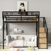 Full Size Loft Bed with Stairs, Storage Shelves and Wardrobe for Kids - 2 of 4