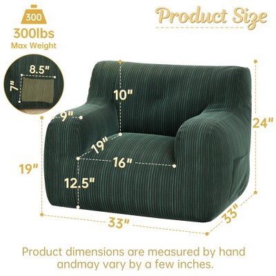 NicBex Tufted Bean Bag Sofa Chair Soft Stuffed Filling for Living Room or Bedroom Accent,Family Room or Kids' Space