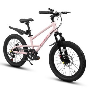 Okak 20IN Kids  Mountain Bike with Front Suspension, 7-Speed Toddler Bike with Metal Frame and Fat Tires, Kids Dirt Bike for Boys & Girls - 1 of 4