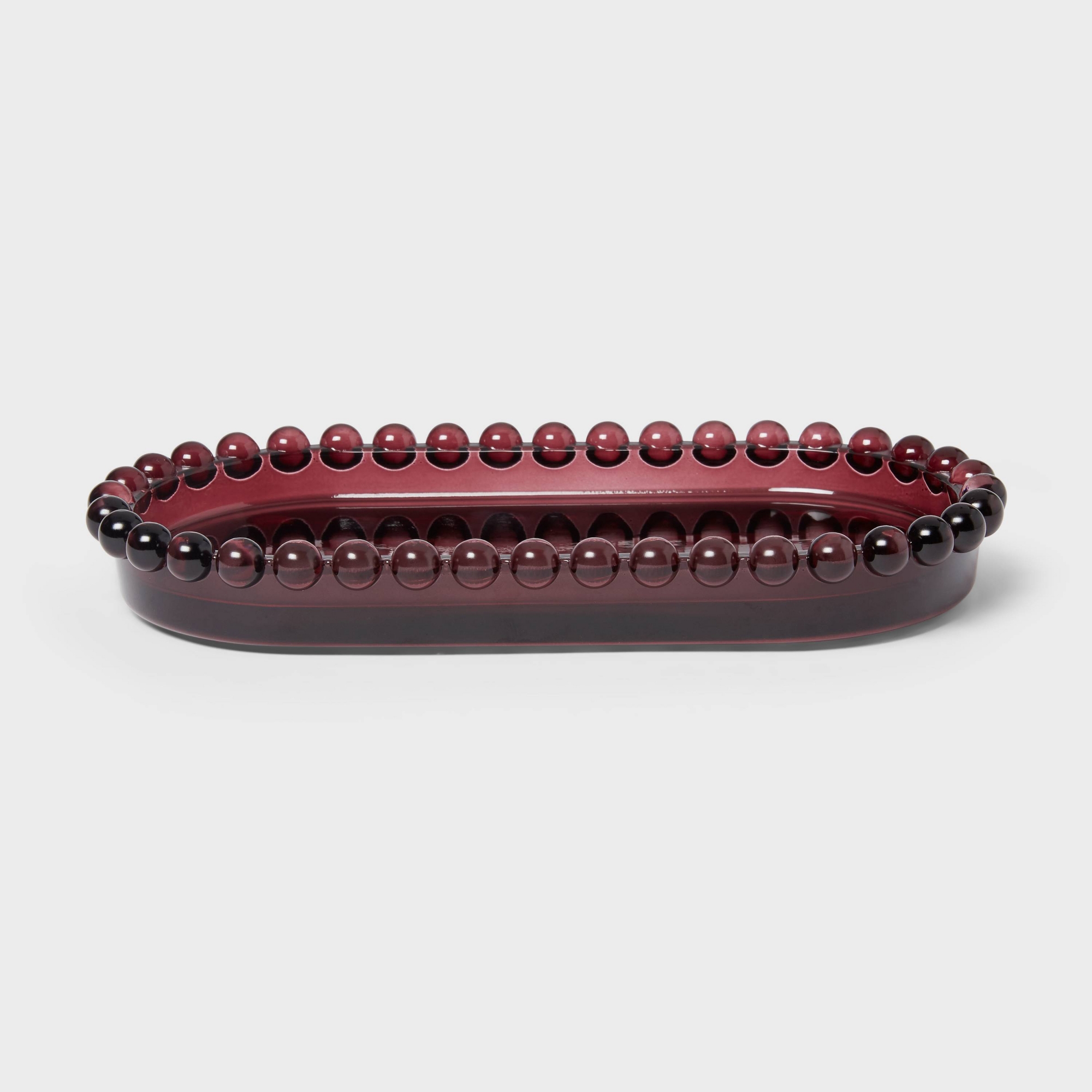 Textured Glass Tray Mulberry - Threshold™