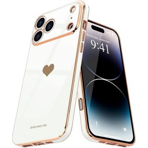 Entronix Case Compatible with iPhone 17 Pro Max - [Flexible] Luxury Glossy Heart - 1 of 4