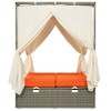 YOOCOZZ Outdoor Adjustable Gear Sun Bed with Polyester Cushion and Curtain, 3 Optional Colors - 4 of 4