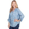 Alfred Dunner Womens Super Soft Scoll V-Neck Henley Top - 3 of 4