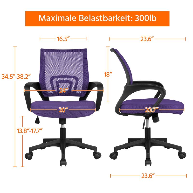 Yaheetech Adjustable Ergonomic Computer Chair Office Chair, 4 of 19