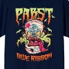 Pabst Blue Ribbon Beer Can Monster Crew Neck Short Sleeve Navy Men's T-shirt - image 2 of 3