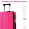 Syemin Luggage Luggage Sets 3 Piece Expandable Hard shell ABS Suitcases with Double Spinner Travel luggage Set with TSA Lock, Red, 18.3"*12"*29.9" - 2 of 4