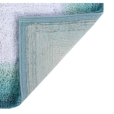 Turquoise Cotton Tufted Ombre Bath Rug Set