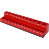 Garvee 3 Pcs Socket Holder Set 1/2-inch 3/8-inch 1/4-inch Drive Socket Trays Magnetic Socket Organizer Professional Quality Tools Organizer SAE Red - 4 of 4