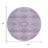 Lavender And Gray Aztec Washable Indoor Outdoor Area Rug - 3 of 4
