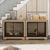 Gulches XL Double Dog Crate Furniture for Medium & Large Dogs - Wooden Kennel with Tray - 3 of 4