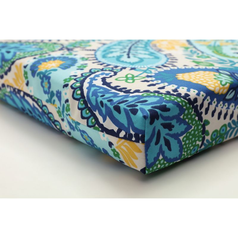 Outdoor/Indoor Bench Cushion Amalia Paisley Blue - Pillow Perfect, 4 of 8
