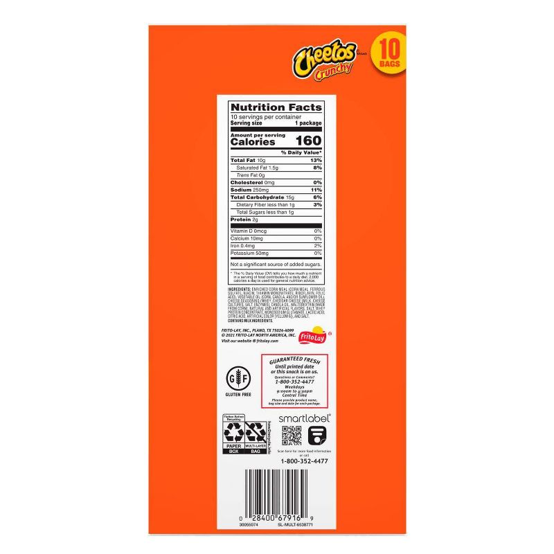 Cheetos Crunchy Cheese Flavored Snacks - 10ct, 5 of 7