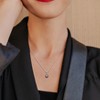 EVERLY JEWELRY | Sterling Silver 0.01 CT TW Diamond 8 - 9 MM Black Tahitian Cultured Pearl Fashion Pendant With Chain, 18-inch - 4 of 4