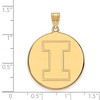 Black Bow Jewelry 14k Yellow Gold Plated Sterling Silver Illinois Fighting Illini NCAA Extra Large Pendant - 2 of 3