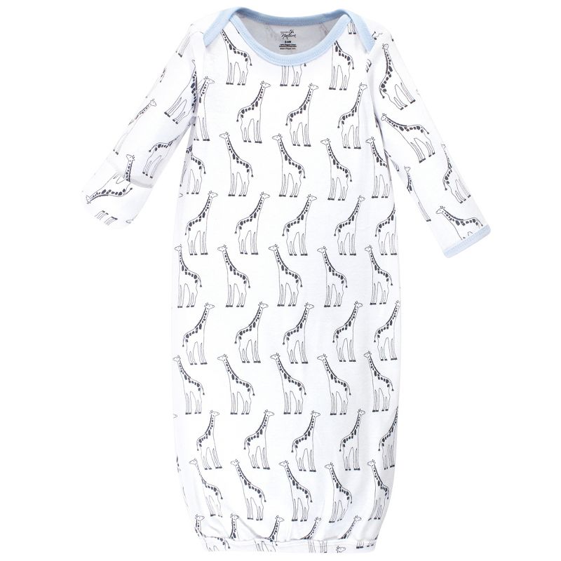 Touched by Nature Baby Boy Organic Cotton Long-Sleeve Gowns 3pk, Giraffe, 3 of 6