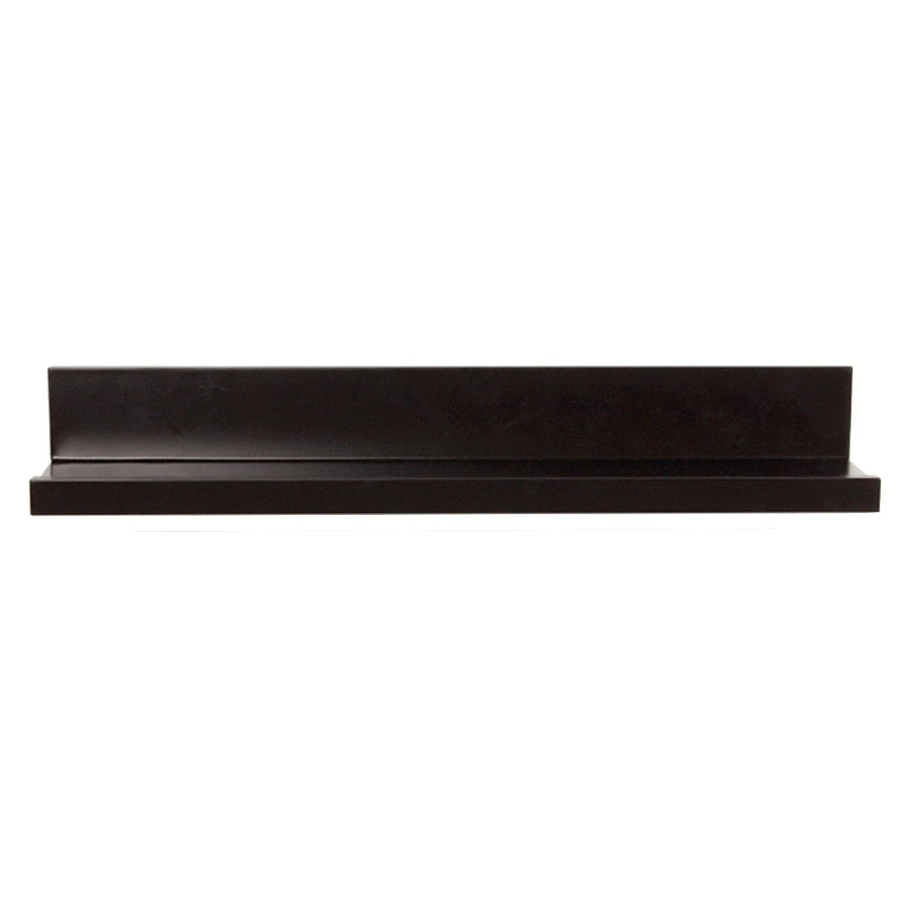 Photos - Kids Furniture InPlace 24" Modern Picture Ledge Floating Wall Shelf Black : Wood Composit