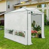 EAGLE PEAK 8x6 ft Instant Pop-up Greenhouse,Walk in Green House with Roll-Up Zipper Doors and Side Windows, Green/Clear - 2 of 4