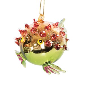 Gallerie II Blown Glass Blow Fish Ornament - 1 of 3