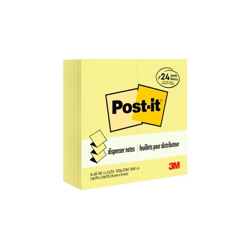 Post-it Super Sticky Notes, 3 x 3, Canary Yellow, 24 90-Sheet Pads/Pack