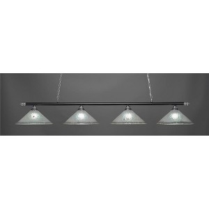 Toltec Lighting Oxford 4 - Light Island Pendant Light in  Chrome/Matte Black with 16" Frosted Crystal Shade - 1 of 1