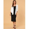 Allegra K Women's Open Front Solid Self Tie Lightweight 3/4 Sleeve Shrug Cardigan - 3 of 4