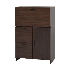 VANIRROR Sideboard Buffet, Desk Cabinet with Storage Drawer & Shelves, Fold-up Desktop for Home, Office, Dining Room - 1 of 4