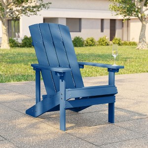 Sonkuki Outdoor Recycled Plastic Wood Adirondack Chair Lounger for Patio, Backyard - 1 of 4