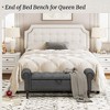 Arceso Storage Bench,50” Queen Linen Tufted Button End of Bed Bench, Upholstered Bedroom Bench,Ottoman Bench for End of Bed Living Room, Entryway - 3 of 4