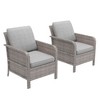 Sonkuki 2 Piece Patio Chairs Set, Wicker Chairs Set with Thick Cushions, Outdoor Furniture Set for 2 - 2 of 4
