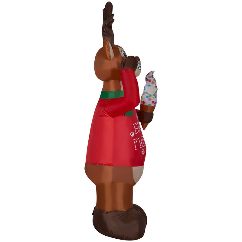 Gemmy Animated Christmas Airblown Inflatable Shaking Reindeer, 6 ft Tall, Multi, 3 of 6