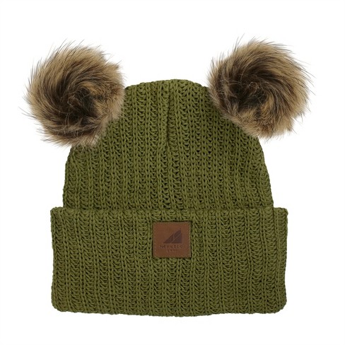 Olive green best sale pom pom hat